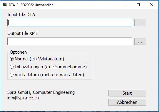 DTA-2-ISO20022 Programm GUI